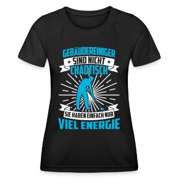 Le nettoyant pour bâtiment n’est pas un nettoyant chaotique pour vitres - T-shirt sport Femme - noir - Devant - AI Model Female 172 light (172cm)
