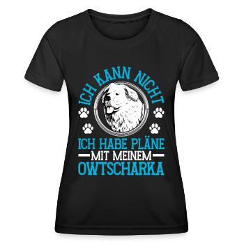 Plans d’Ovcharka avec Ovcharka du Caucase - T-shirt sport Femme - noir - Devant - AI Model Female 172 light (172cm)