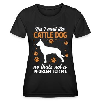 Je sens comme le bovin australien Chien de bétail Chien de bétail - T-shirt sport Femme - noir - Devant - AI Model Female 172 light (172cm)