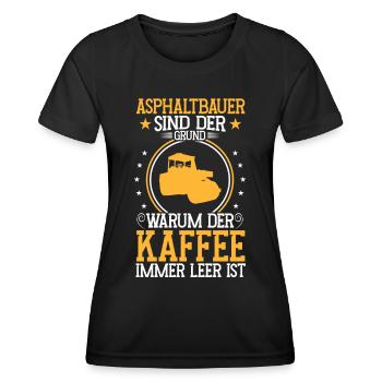 Le constructeur d’asphalte est la raison de la construction de routes - T-shirt sport Femme - noir - Devant - AI Model Female 172 light (172cm)
