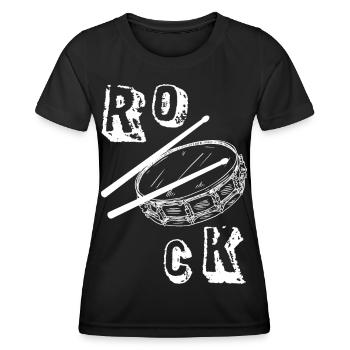 Musique - ROCK - Batterie - Batterie - Percussion - T-shirt sport Femme - noir - Devant - AI Model Female 172 light (172cm)