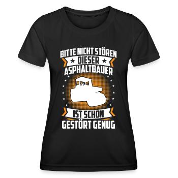 Un constructeur d’asphalte est suffisamment perturbé par la construction de sa route - T-shirt sport Femme - noir - Devant - AI Model Female 172 light (172cm)
