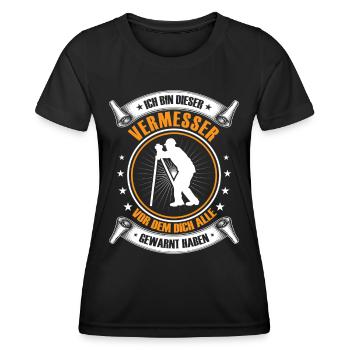 Ich bin dieser Vermessungstechniker Landvermesser - Frauen Funktions-T-Shirt - Schwarz - Vorne - AI Model Female 172 light (172cm)