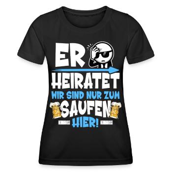 Poltern Männer T-Shirt Polterabend Männer Polterer - Frauen Funktions-T-Shirt - Schwarz - Vorne - AI Model Female 172 light (172cm)