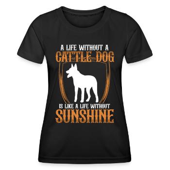 La vie sans bovin australien Chien de bétail Chien de bétail - T-shirt sport Femme - noir - Devant - AI Model Female 172 light (172cm)