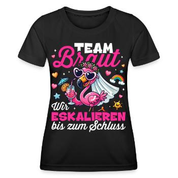 Junggesellenabschied Frauen T-Shirt JGA Team Braut - Frauen Funktions-T-Shirt - Schwarz - Vorne - AI Model Female 172 light (172cm)