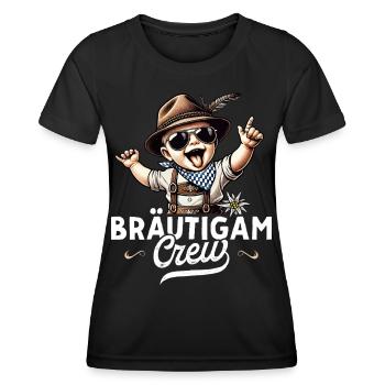 JGA T-Shirt Männer Junggesellenabschied Poltern - Frauen Funktions-T-Shirt - Schwarz - Vorne - AI Model Female 172 light (172cm)