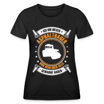 Je suis ce constructeur d’asphalte construction routière - T-shirt sport Femme - noir - Devant - AI Model Female 172 light (172cm)