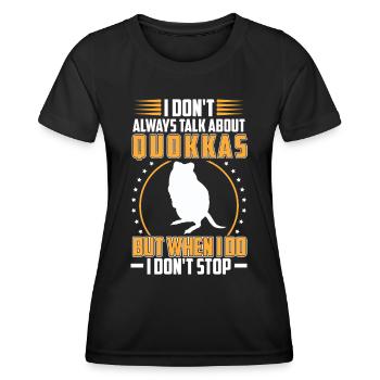 Discours sur Quokka marsupial - T-shirt sport Femme - noir - Devant - AI Model Female 172 light (172cm)
