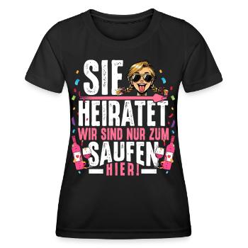 JGA Frauen T-Shirt Junggesellenabschied Frauen JGA - Frauen Funktions-T-Shirt - Schwarz - Vorne - AI Model Female 172 light (172cm)