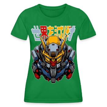 Anime Robots! - Women's Functional T-Shirt - kelly green - Front - AI Model Female 172 dark (172cm)