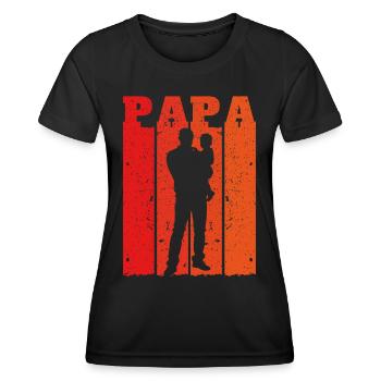 Retro Dad Silhouette – Vintage Style Father's Day - Women's Functional T-Shirt - black - Front - AI Model Female 172 light (172cm)