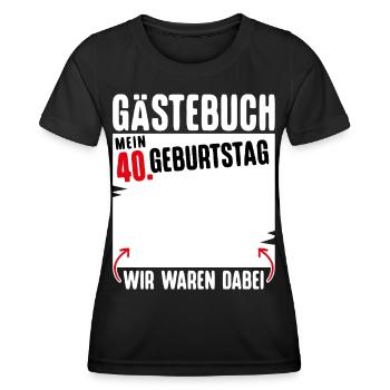 T-Shirt 40 Geburtstag Männer Geschenk 40 Jahre - Frauen Funktions-T-Shirt - Schwarz - Vorne - AI Model Female 172 light (172cm)