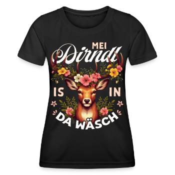 Trachten T-Shirt Dirndl Damen Trachtenshirt Tracht - Frauen Funktions-T-Shirt - Schwarz - Vorne - AI Model Female 172 light (172cm)