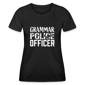 Grammaire policier professeur orthographe Drôle - T-shirt sport Femme - noir - Devant - AI Model Female 172 light (172cm)