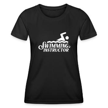 Swimming instructor trainer learning to swim - Women's Functional T-Shirt - black - Front - AI Model Female 172 light (172cm)
