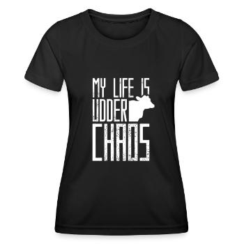 Kühe KuH Kalb Milchkuh Rind - Frauen Funktions-T-Shirt - Schwarz - Vorne - AI Model Female 172 light (172cm)