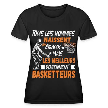 Basketteurs Cadeau pour Basketteur Humour - T-shirt sport Femme - noir - Devant - AI Model Female 172 light (172cm)