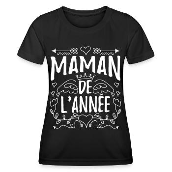 Maman De L'Année - T-shirt sport Femme - noir - Devant - AI Model Female 172 light (172cm)