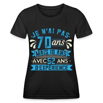 Anniversaire 70 Ans Cadeau - T-shirt sport Femme - noir - Devant - AI Model Female 172 light (172cm)