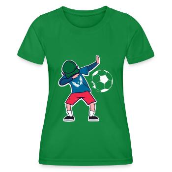 Dabbing Football - Women's Functional T-Shirt - kelly green - Front - AI Model Female 172 dark (172cm)
