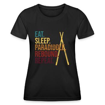 Percussion batteur cadeau de batteur - T-shirt sport Femme - noir - Devant - AI Model Female 172 light (172cm)