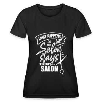 Salon des cheveux Coiffure Coiffeur coiffeur - T-shirt sport Femme - noir - Devant - AI Model Female 172 light (172cm)