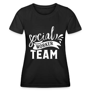 Sozialarbeiter Team Beruf Soziale Sozialarbeit - Frauen Funktions-T-Shirt - Schwarz - Vorne - AI Model Female 172 light (172cm)