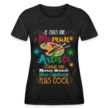 Je Suis Une Maman Artiste - T-shirt sport Femme - noir - Devant - AI Model Female 172 light (172cm)