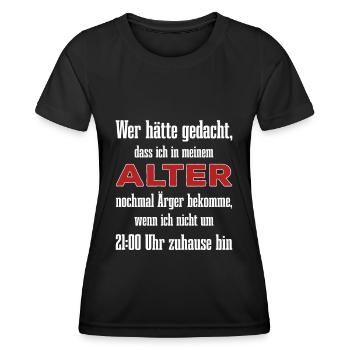 Ausgangssperre Corona Pandemie Hausarrest Lockdown - Frauen Funktions-T-Shirt - Schwarz - Vorne - AI Model Female 172 light (172cm)