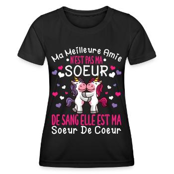 Meilleure Amie Cadeau - Elle Est ma Soeur de Coeur - T-shirt sport Femme - noir - Devant - AI Model Female 172 light (172cm)