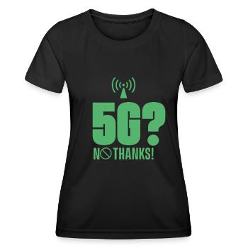 5G? No thank you! Opponents mobile 5G radiation - Women's Functional T-Shirt - black - Front - AI Model Female 172 light (172cm)