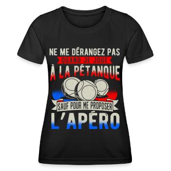 Petanque Pétanque - T-shirt sport Femme - noir - Devant - AI Model Female 172 light (172cm)