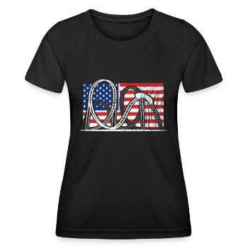 Roller Coaster American Roller Coaster - Women's Functional T-Shirt - black - Front - AI Model Female 172 light (172cm)