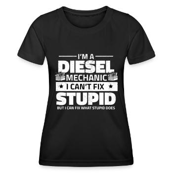 Mécanicien diesel Je suis un mécanicien diesel - T-shirt sport Femme - noir - Devant - AI Model Female 172 light (172cm)