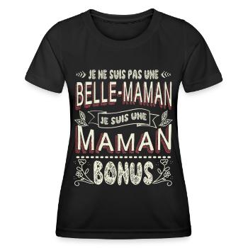 Belle-Maman Belle-Mère - T-shirt sport Femme - noir - Devant - AI Model Female 172 light (172cm)