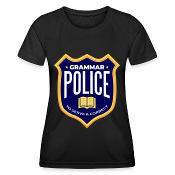 Écriture Écrivain Grammaire Police - T-shirt sport Femme - noir - Devant - AI Model Female 172 light (172cm)
