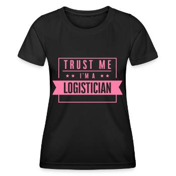 Je me fais confiance je suis logisticien logisticien - T-shirt sport Femme - noir - Devant - AI Model Female 172 light (172cm)