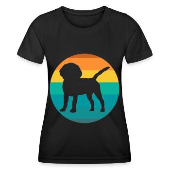 Chien Beagles Vintage Retro Beagle - T-shirt sport Femme - noir - Devant - AI Model Female 172 light (172cm)