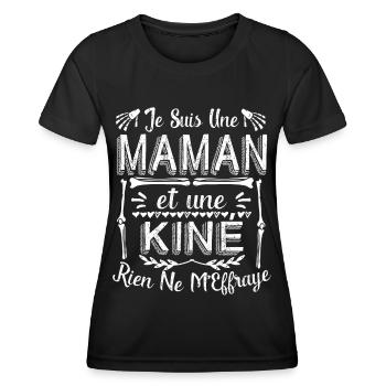 Maman Kinésithérapeute Kiné Humour Kinésithérapie - T-shirt sport Femme - noir - Devant - AI Model Female 172 light (172cm)