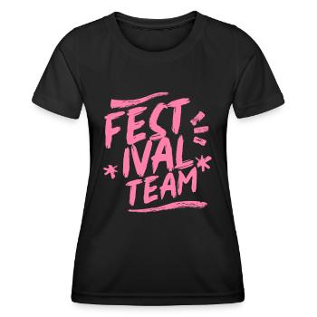 Festival Team Festivalgänger Festivals Musikfest - Frauen Funktions-T-Shirt - Schwarz - Vorne - AI Model Female 172 light (172cm)