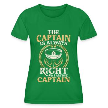 Yachting Sailing Boating Boat Captain - Women's Functional T-Shirt - kelly green - Front - AI Model Female 172 dark (172cm)