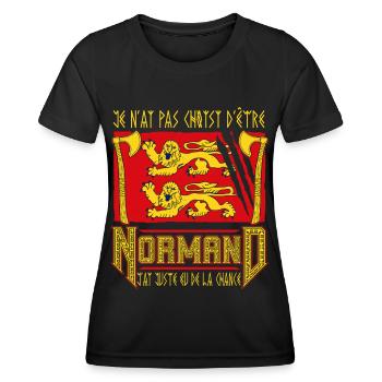 Normand Humour Normandie - T-shirt sport Femme - noir - Devant - AI Model Female 172 light (172cm)