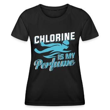 Swimmer Swim Coach Chlorine Is My Perfume - Women's Functional T-Shirt - black - Front - AI Model Female 172 light (172cm)