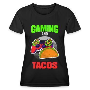 Jeux de hasard et tacos - T-shirt sport Femme - noir - Devant - AI Model Female 172 light (172cm)