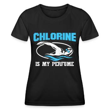 Swimmer Swim Coach Chlorine Is My Perfume - Women's Functional T-Shirt - black - Front - AI Model Female 172 light (172cm)