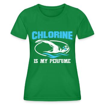 Schwimmtrainer Chlor ist mein Parfüm - Frauen Funktions-T-Shirt - Kelly Green - Vorne - AI Model Female 172 dark (172cm)
