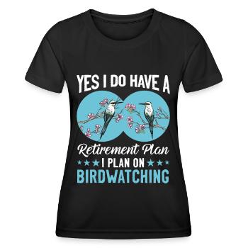 Observation des oiseaux Observation des oiseaux - T-shirt sport Femme - noir - Devant - AI Model Female 172 light (172cm)
