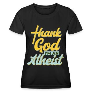 Athéisme Dieu merci Je suis athée - T-shirt sport Femme - noir - Devant - AI Model Female 172 light (172cm)