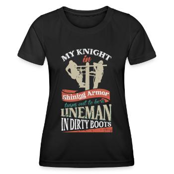 Elektrischer Lineman - Frauen Funktions-T-Shirt - Schwarz - Vorne - AI Model Female 172 light (172cm)